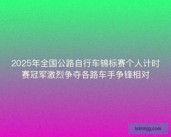 2025年全国公路自行车锦标赛个人计时赛冠军激烈争夺各路车手争锋相对